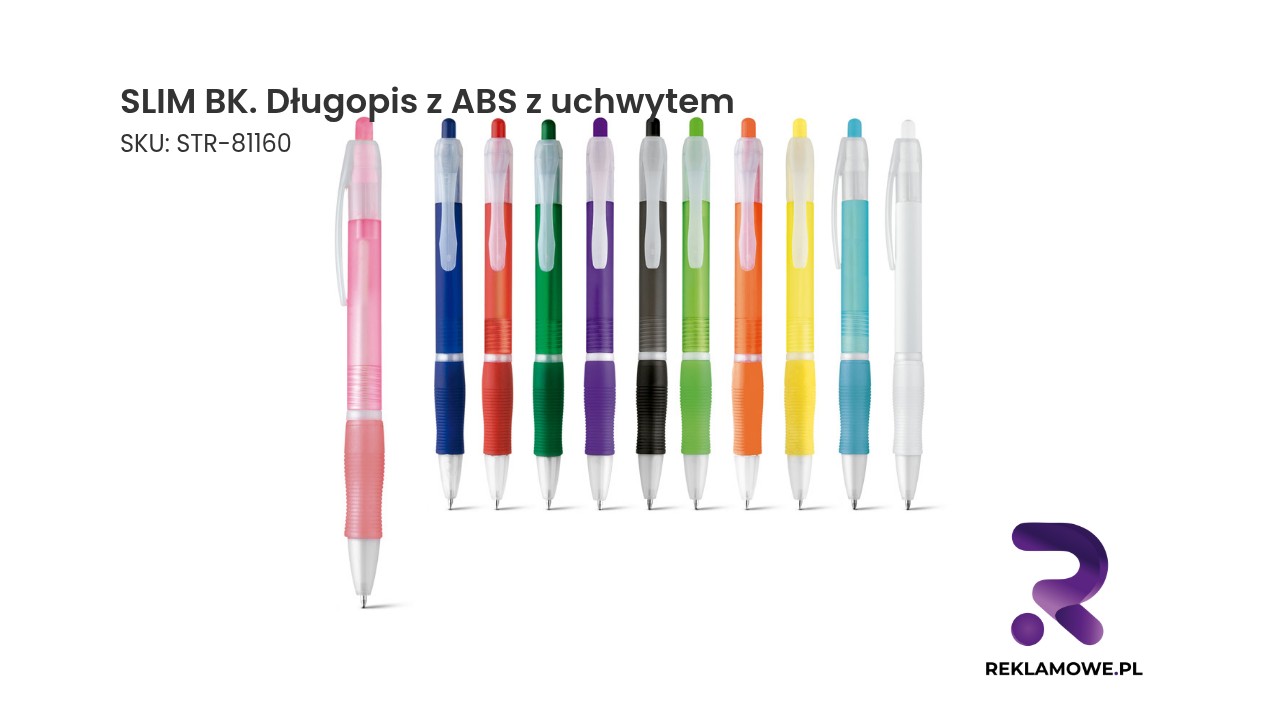 SLIM BK długopis z ABS z uchwytem